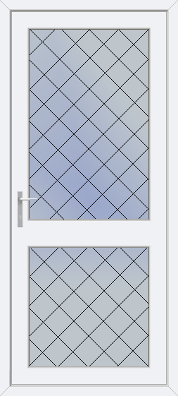 Fully Glazed Diamond Lead uPVC Door with Midrail