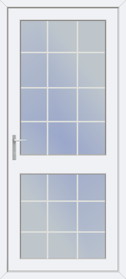 Fully Glazed Georgian Bar uPVC Door with Midrail