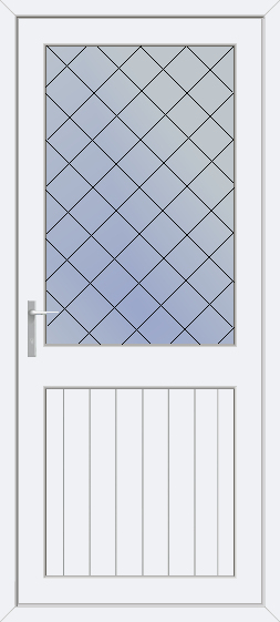 Half Glazed Diamond Lead Shiplap Panel uPVC Door