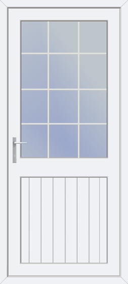Half Glazed Georgian Bar Shiplap Panel uPVC Door