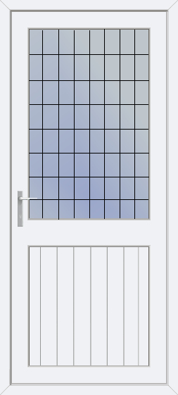 Half Glazed Square Lead Shiplap Panel uPVC Door